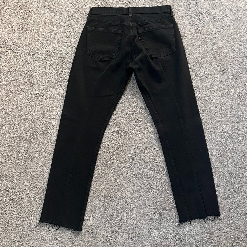 REFORMATION X LEVI'S REPURPOSED UPCYCLED REDESIGNED BLACK JEANS  FITTED  EUC  27 - Picture 5 of 15